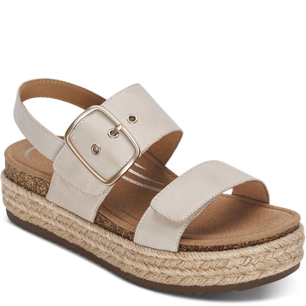 Aetrex Women's Vania Arch Support Platform Sandals - Cream