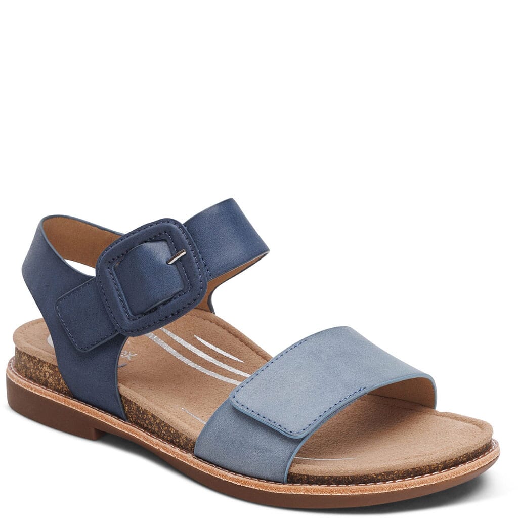 Aetrex Women's Claire Quarter Strap Sandals - Navy | elliottsboots
