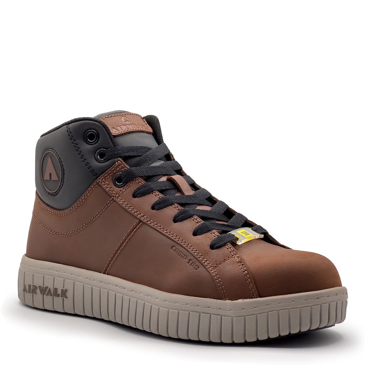 Men\'s Deuce SD10 Comp Toe Safety Shoes - Brown 9.5 Airwalk Deuce SD10 Leather Mid CT Boot - Brown/Tan – Steel Toes main image 2
