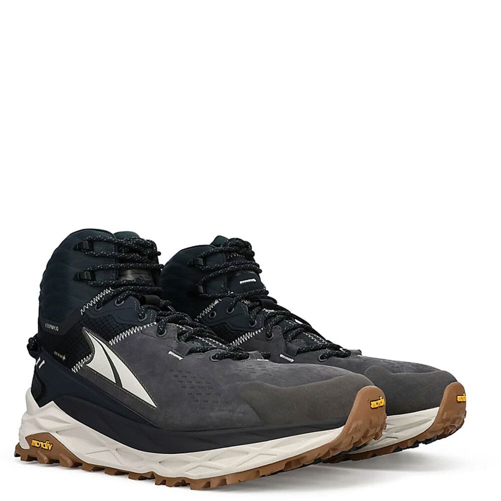 Altra Men's Olympus 5 Mid GTX Hiking Boots - Black/Gray | elliottsboots