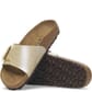 1029393 Birkenstock Women's Catalina Luxe Buckle Slides - Graceful Pearl White