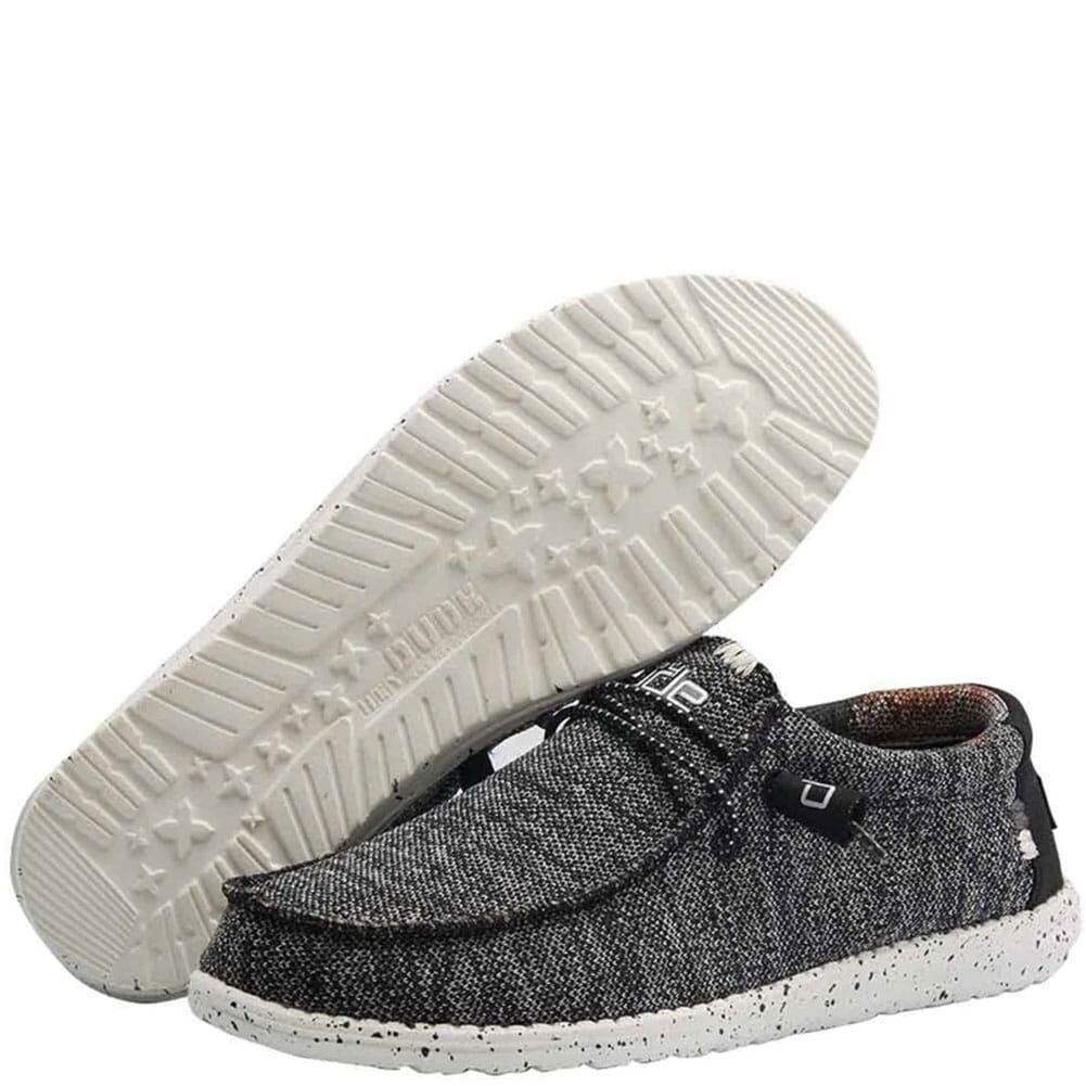 Hey Dude Men's Wally Sox Casual Shoes - Black/White | elliottsboots