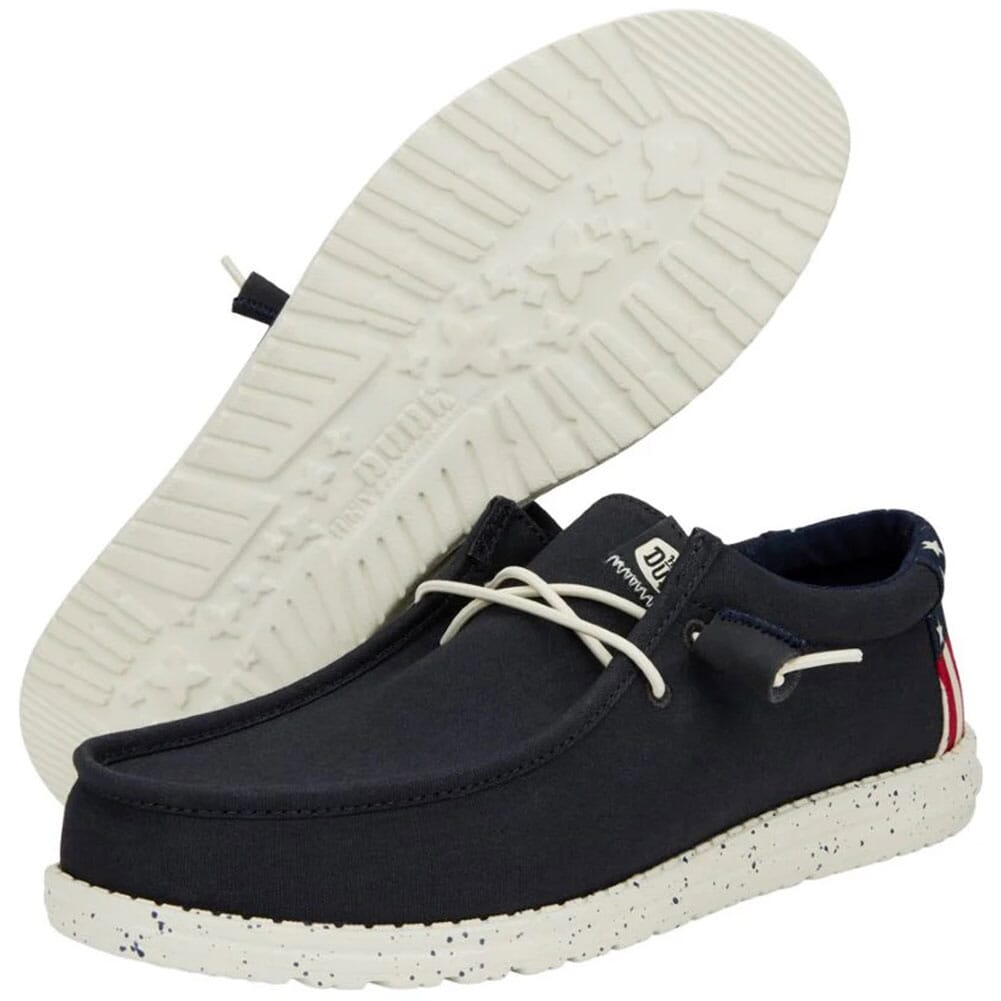 40687-4MQ Hey Dude Men's Wally Americana Casual Shoes - Navy White