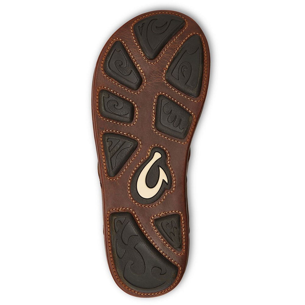 10488-8787 Olukia Men's Mekila Leather Beach Flip Flops - Natural