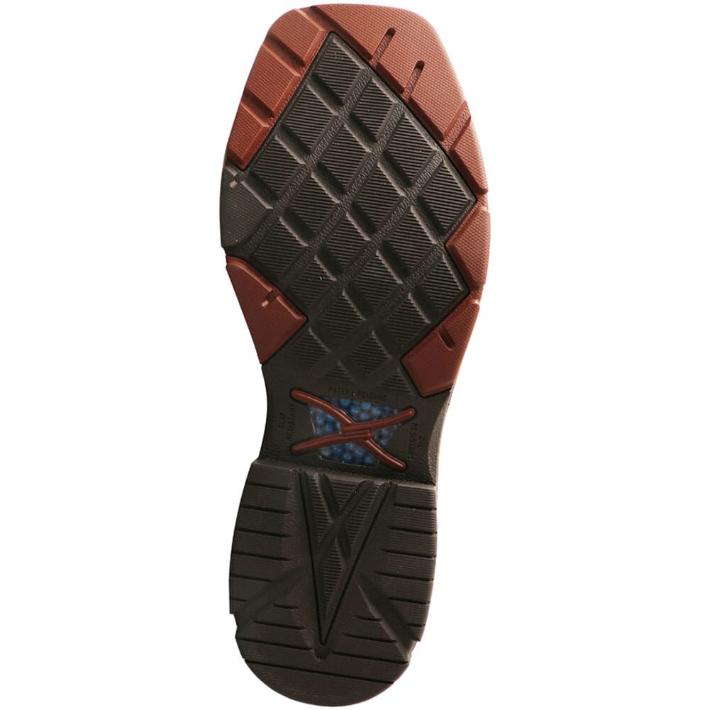 MXBA001 Twisted X Men's CellStretch Safety Boots - Burgundy/Sky Blue