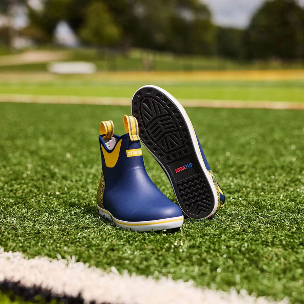 XTRATUF Men's Tailgate Ankle Deck Boots - Blue/Navy/Yellow