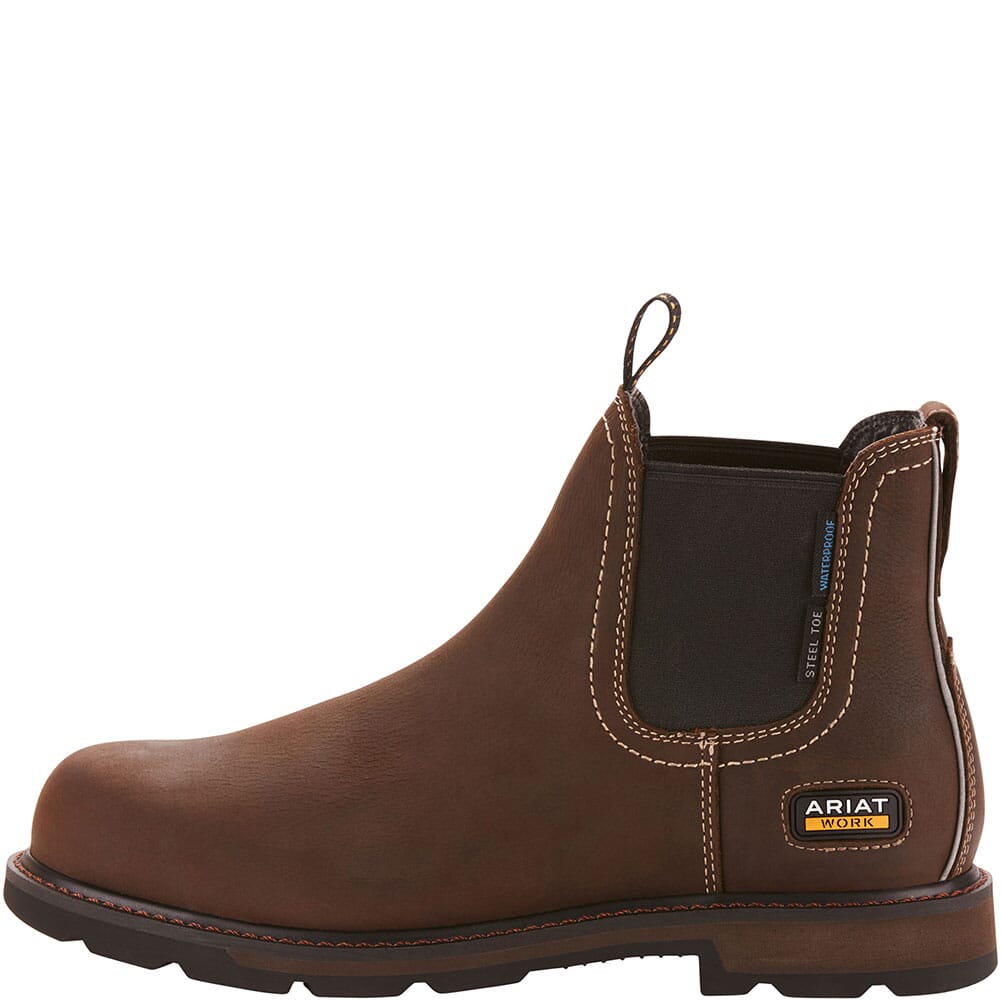 10024983 Ariat Men's Groundbreaker Chelsea WP Safety Boots - Dark Brown