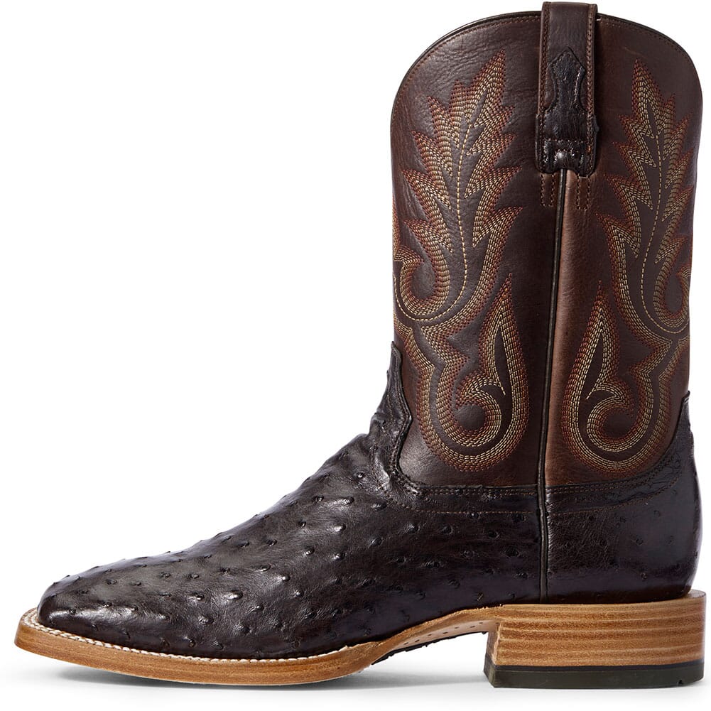 Ariat Men's Barker Full Quill Ostrich Western Boots - Dark Brown