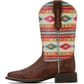 10061221 Ariat Women's Round Up StretchFit Western Boots - Tan/Bubblegum Serape