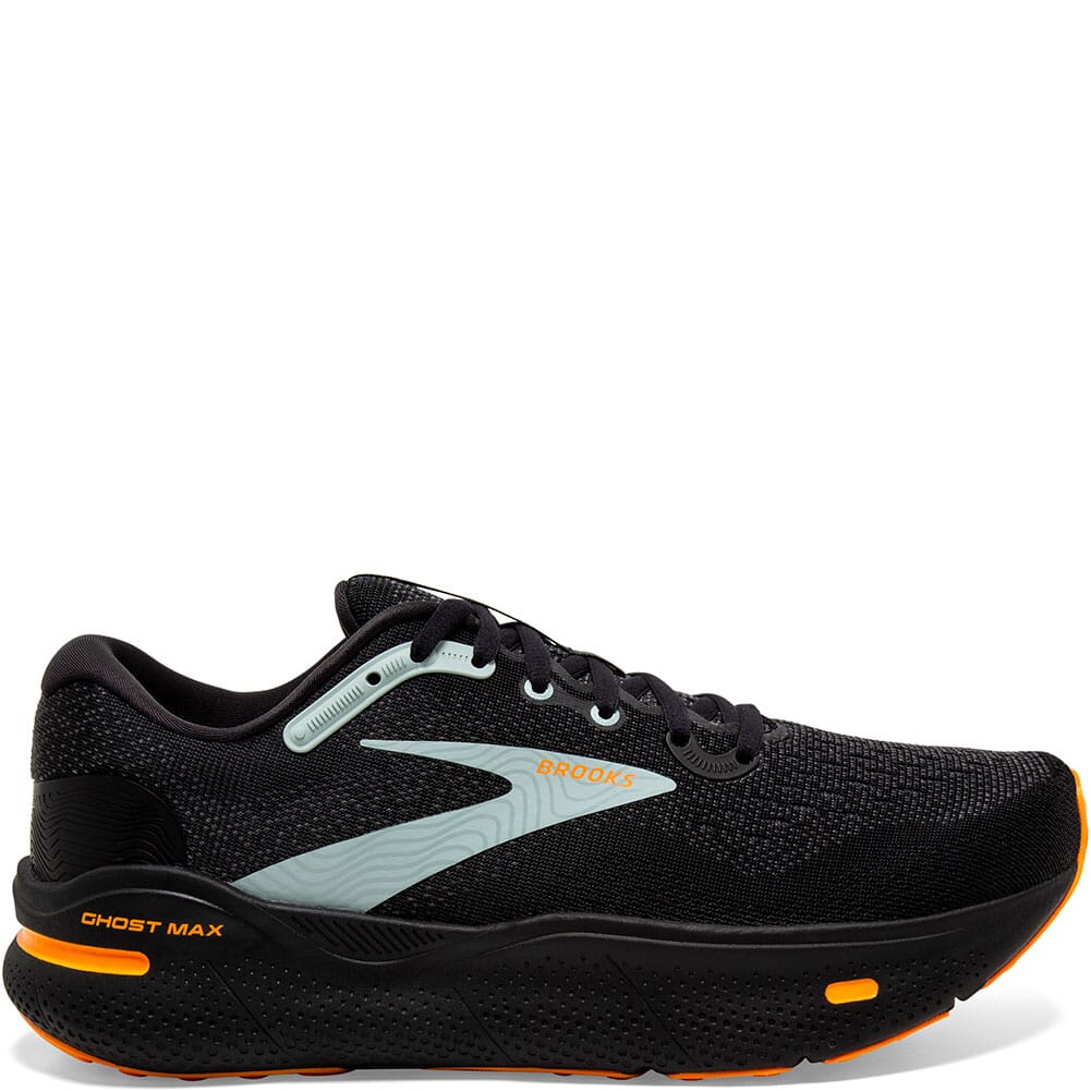 110406-0380 Brooks Men's Ghost Max Athletic Running Shoes - Black/Orange