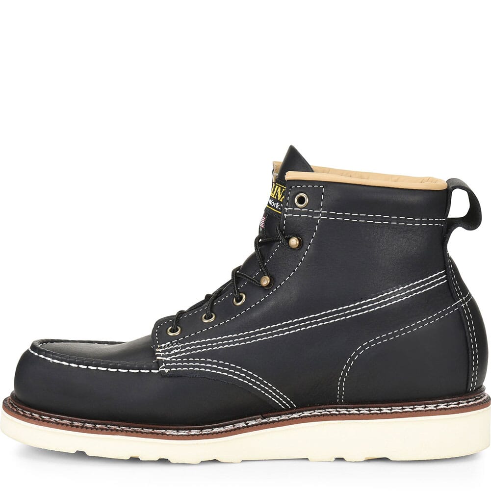 Carolina Men's Domestic Moc Toe Wedge Work Boots - Black