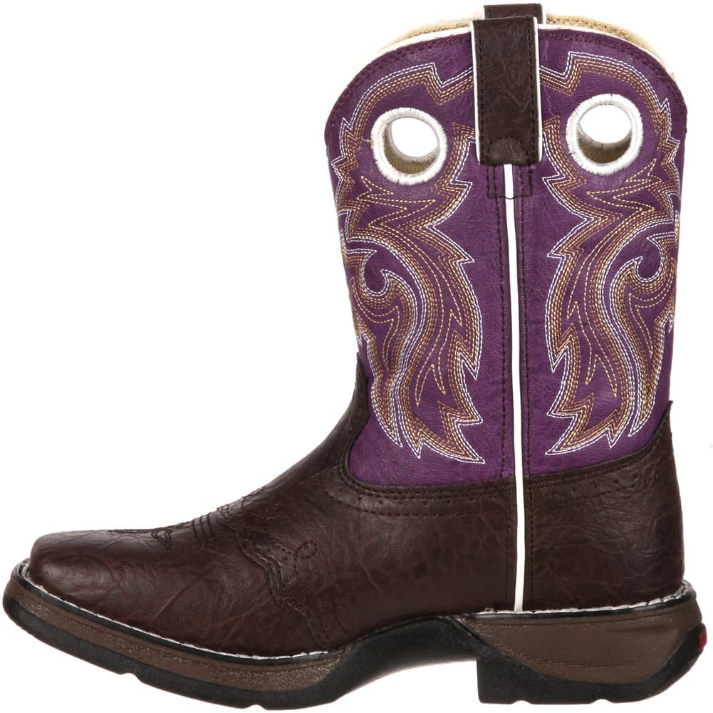 Lil' Durango Big Kid Western Boots - Dark Brown/Purple