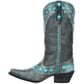 Durango Women's Crush Floral Western Boots Blue Slate Left Side