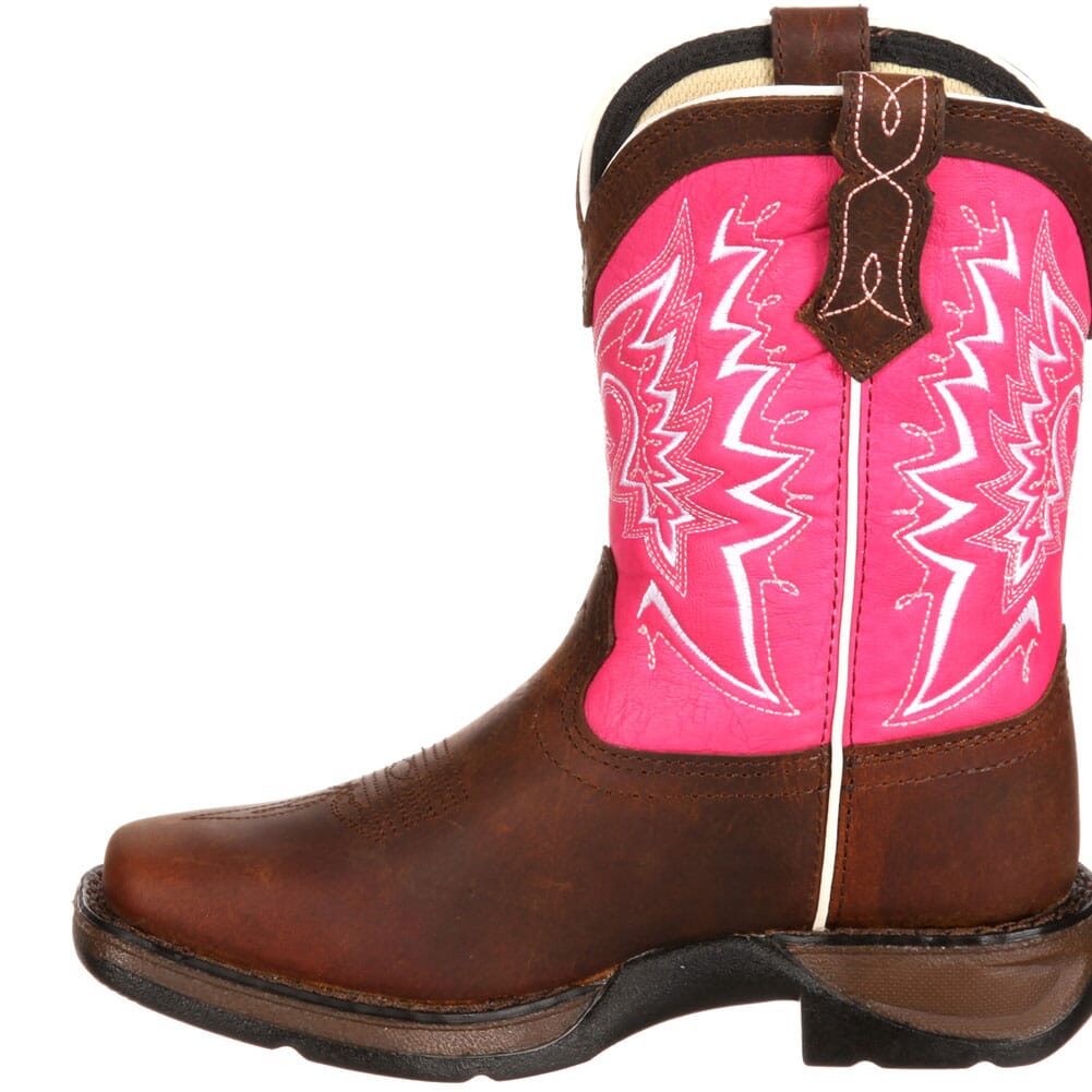 DWBT093 Lil' Durango Little Kid Let Love Fly Western Boots - Brown/Pink