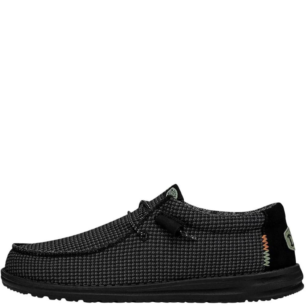 40403-060 Hey Dude Men's Wally Sport Mesh Casual Shoes - Black/Black