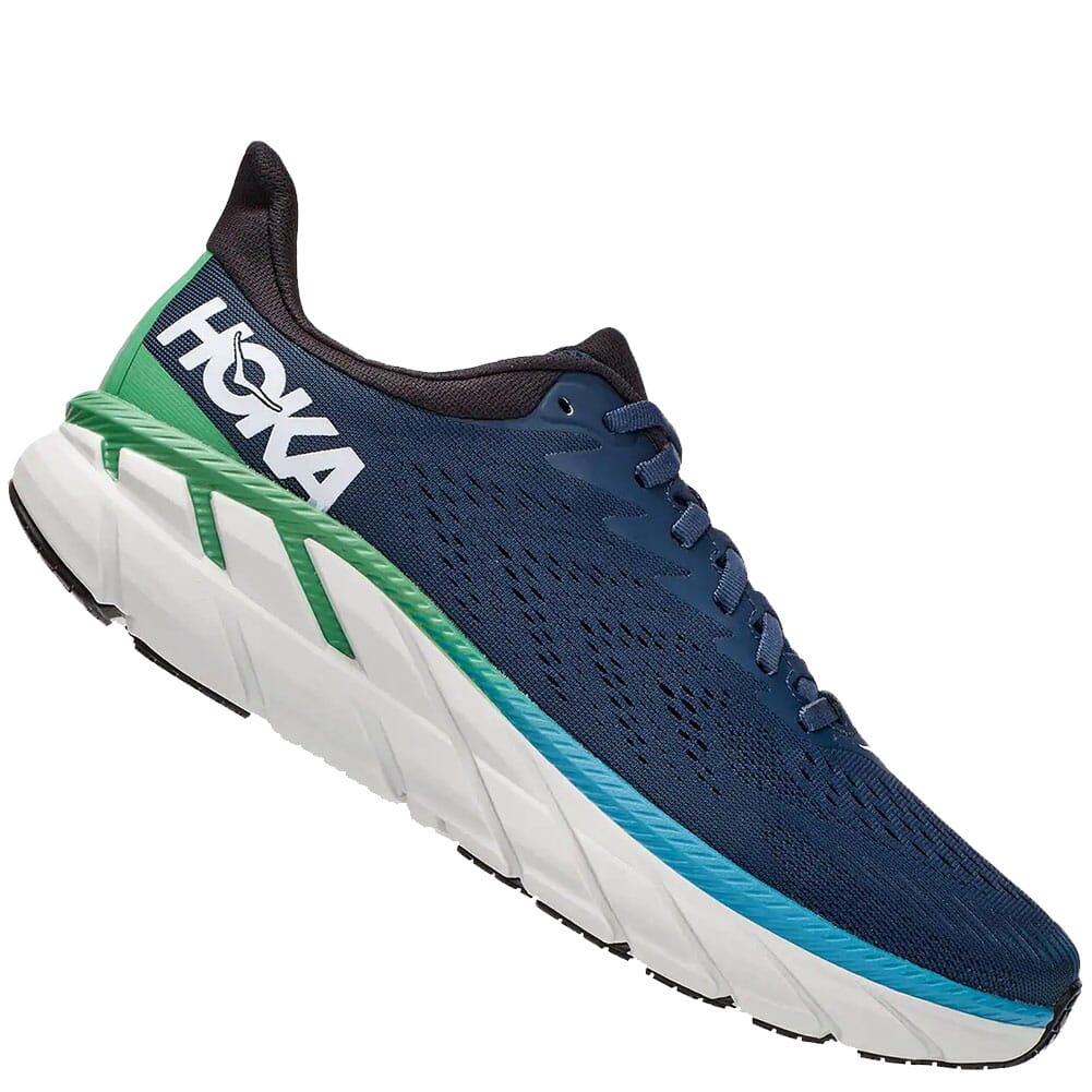 1110534-MOAN Hoka One One Men's Clifton 7 Wide Running Shoes - Moonlit Ocean/Ant