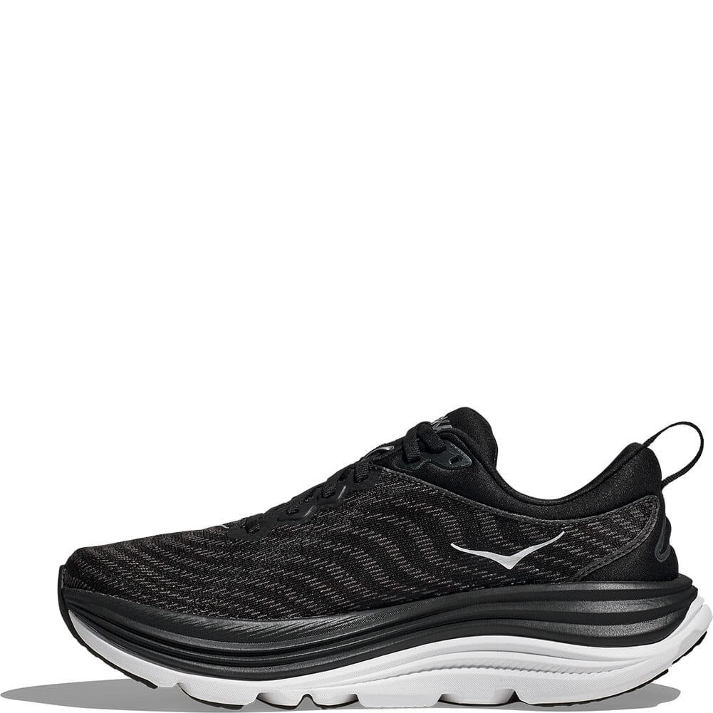 1134270-BWHT Hoka Women's Gaviota 5 Wide Running Shoes - Black/White