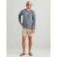 HUK Men's Airweight Crew Shirt - Stormy Blue Heather