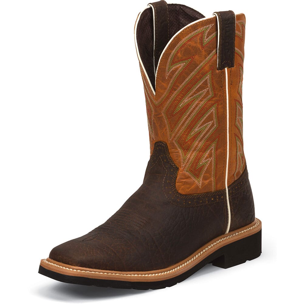 Justin Men's Electrician Work Boots Dark Chestnut elliottsboots