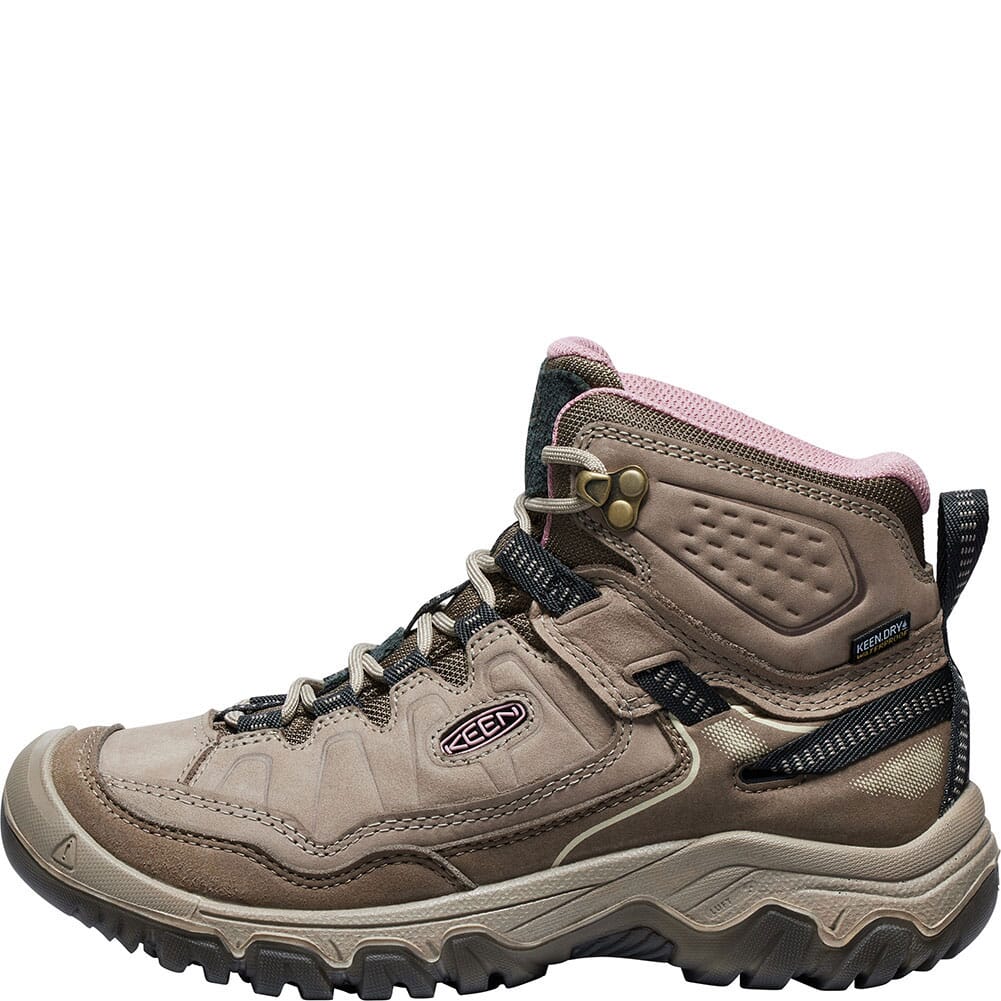1028990 KEEN Women's Targhee IV WP Hiking Boots - Brindle/Nostalgia Rose
