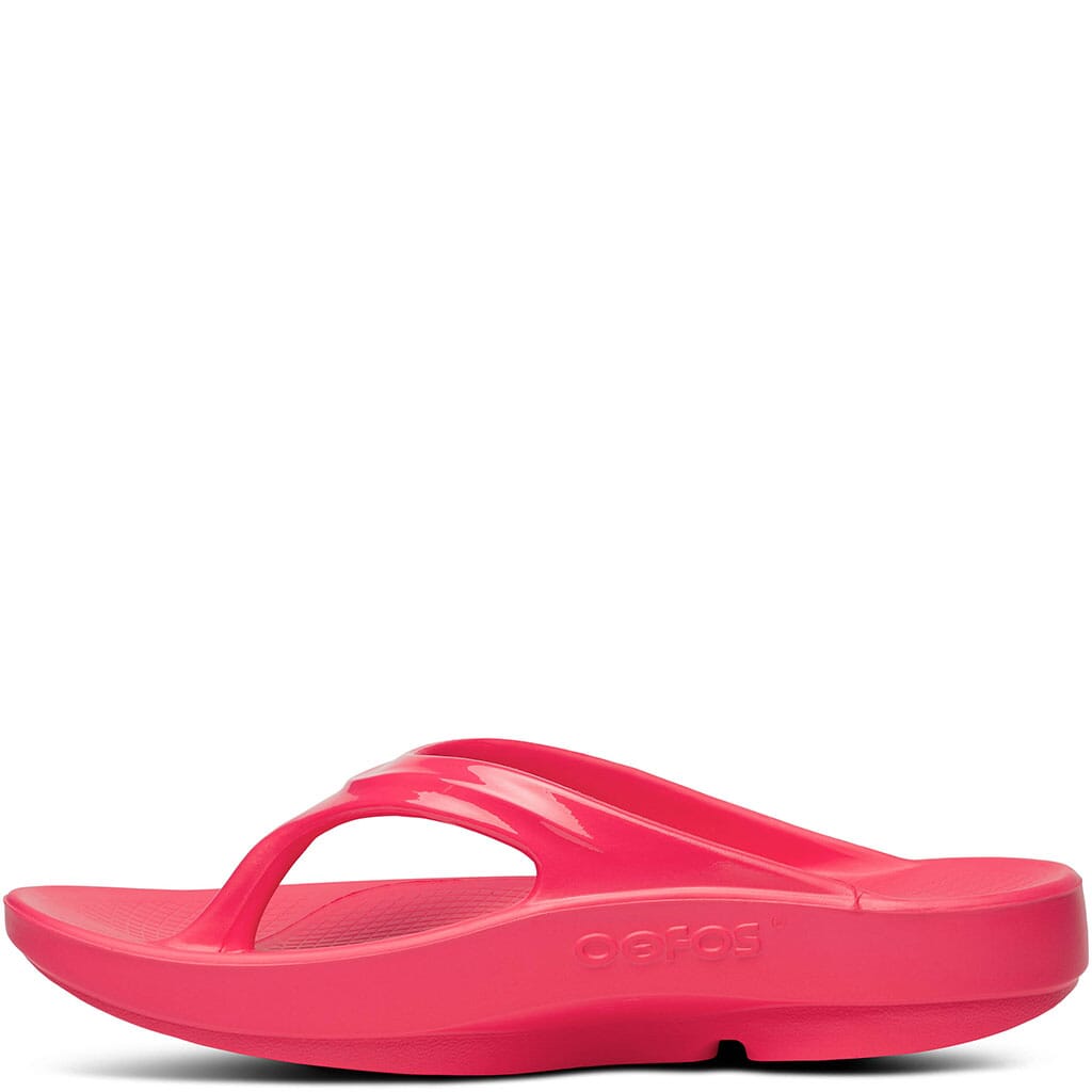 OOFOS Women's OOlala Thong Sandals - Neon Berry | elliottsboots