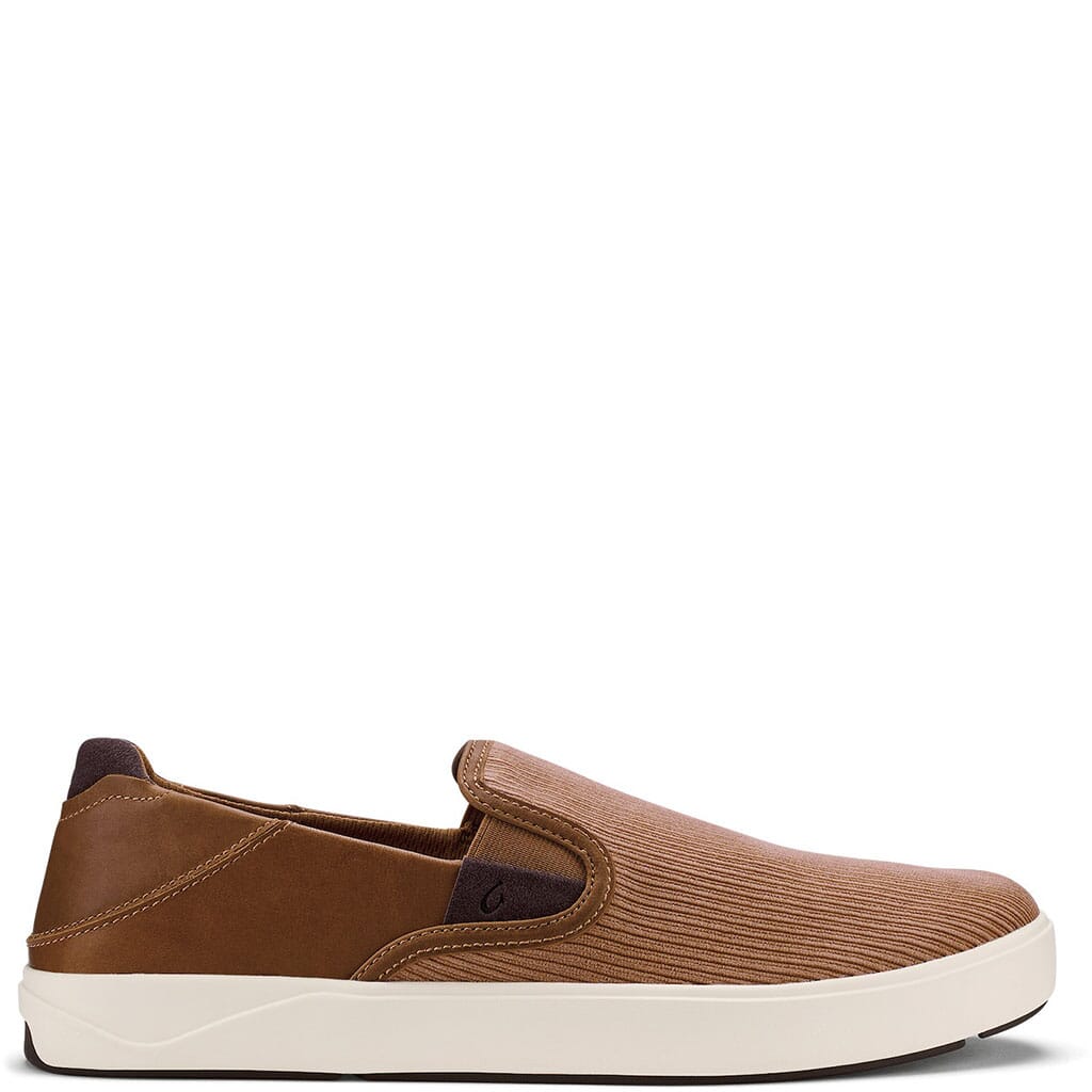 Olukai Men's Lae'ahi Kapa Corduroy Slip-On Shoes - Tan/Dark Wood