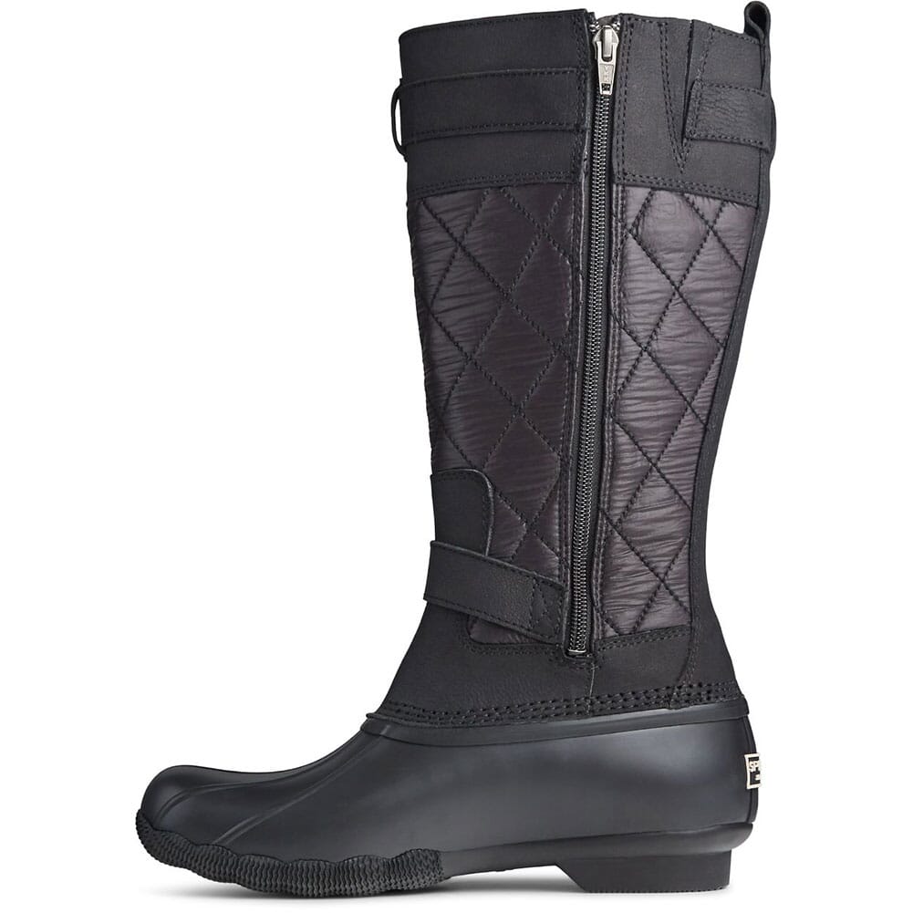 STS85396 Sperry Women's Saltwater Tall Nylon Duck Boots - Black