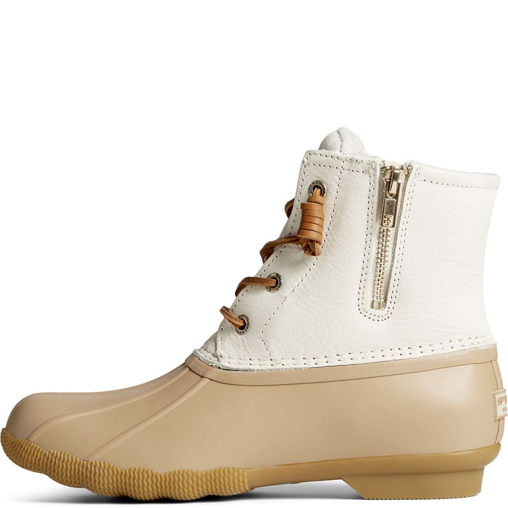 STS88109 Sperry Women's Saltwater Mainsail Leather Duck Boots - Cream