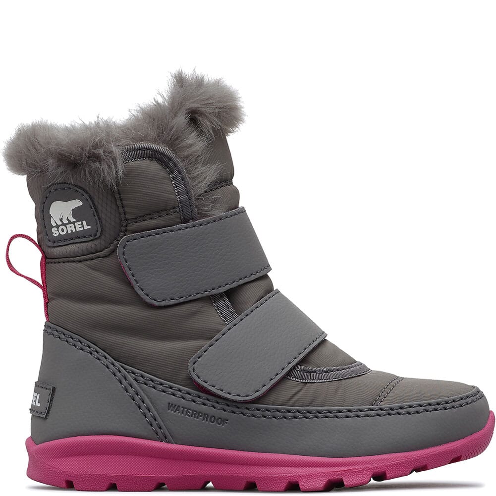 Sorel Kid's Whitney Strap Boots - Quarry/Ultra Pink