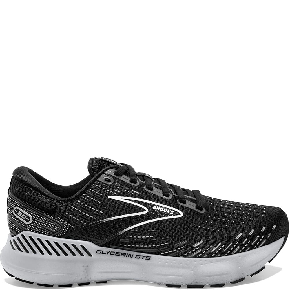 110383-059 Brooks Men's Glycerin 20 GTS Running Shoes - Black/White
