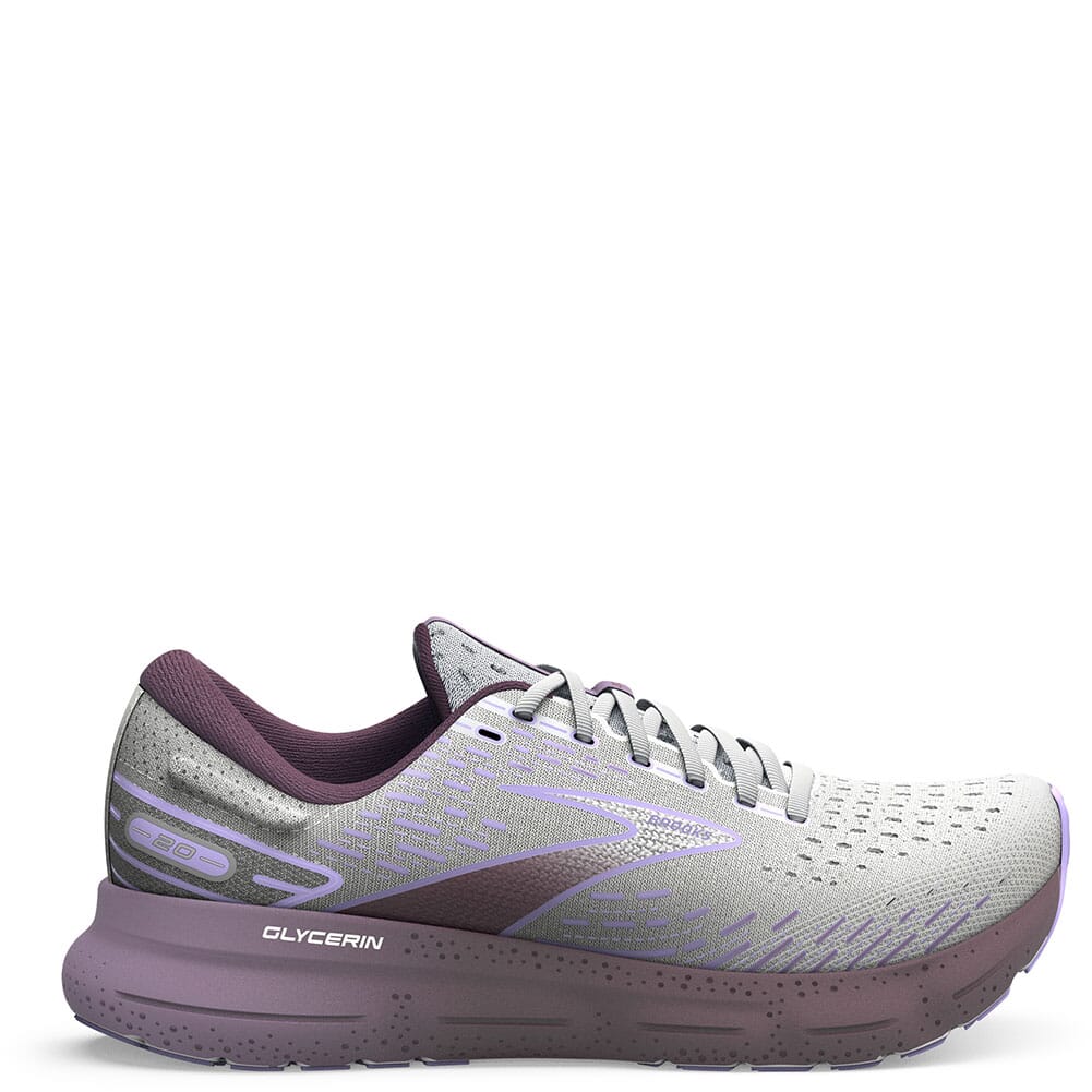 120369-168 Brooks Women's Glycerin 20 Running Shoes - White/Orchid/Lavender