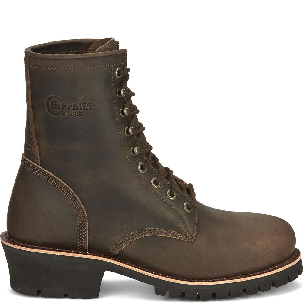NC2091 Chippewa Men's Classic 2.0 Lace Up EH Safety Loggers - Chocolate Apache