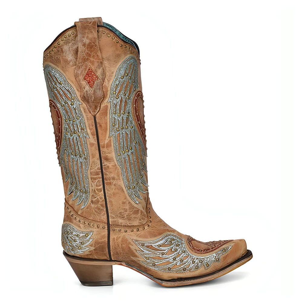 A4235 Corral Women's Heart N Wings Western Boots - Sand