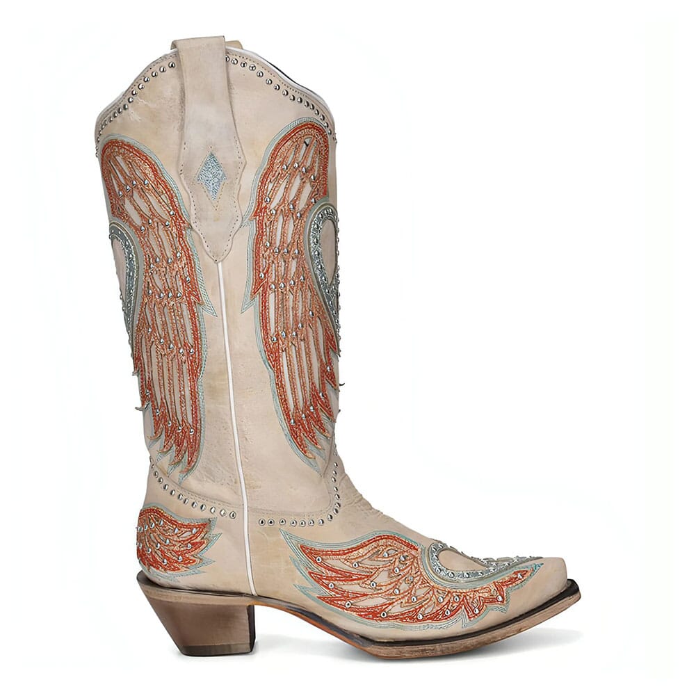 A4236 Corral Women's Heart N Wings Western Boots - Bone