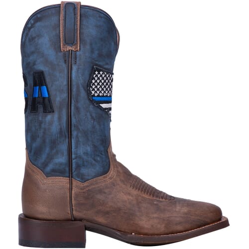 Dan Post Men's Dorsal Western Boot - Genuine Sea Bass Leather, Broad Square Toe, Orthotic Insole