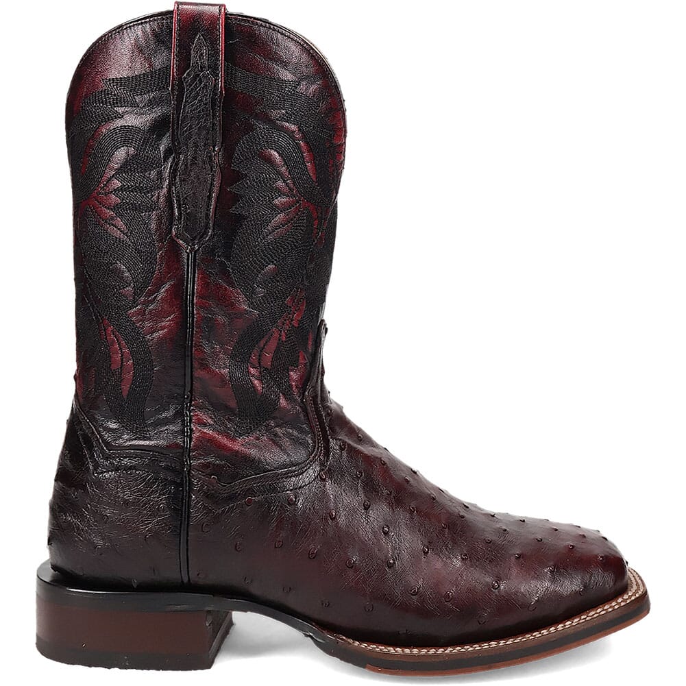DP5012 Dan Post Men's Alamosa Ostrich Western Boots - Black Cherry