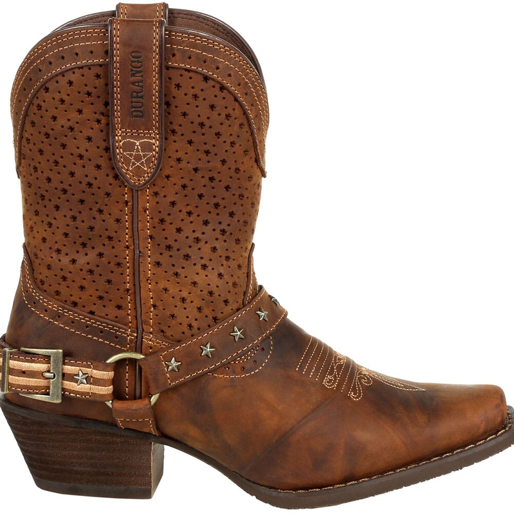 DRD0375 Durango Women's Crush Ventilated Shortie Western Boots - Bomber Brown