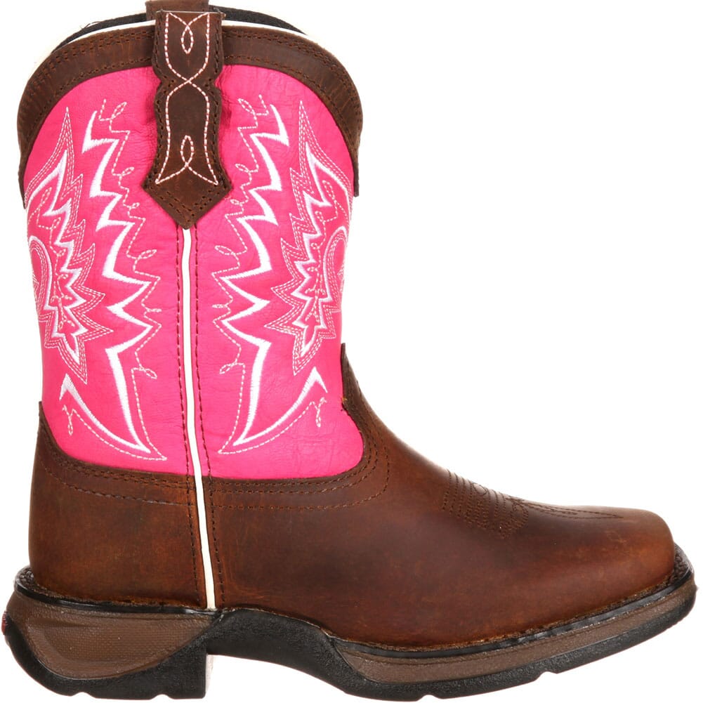 Lil' Durango Big Kid Let Love Fly Western Boots - Brown/Pink