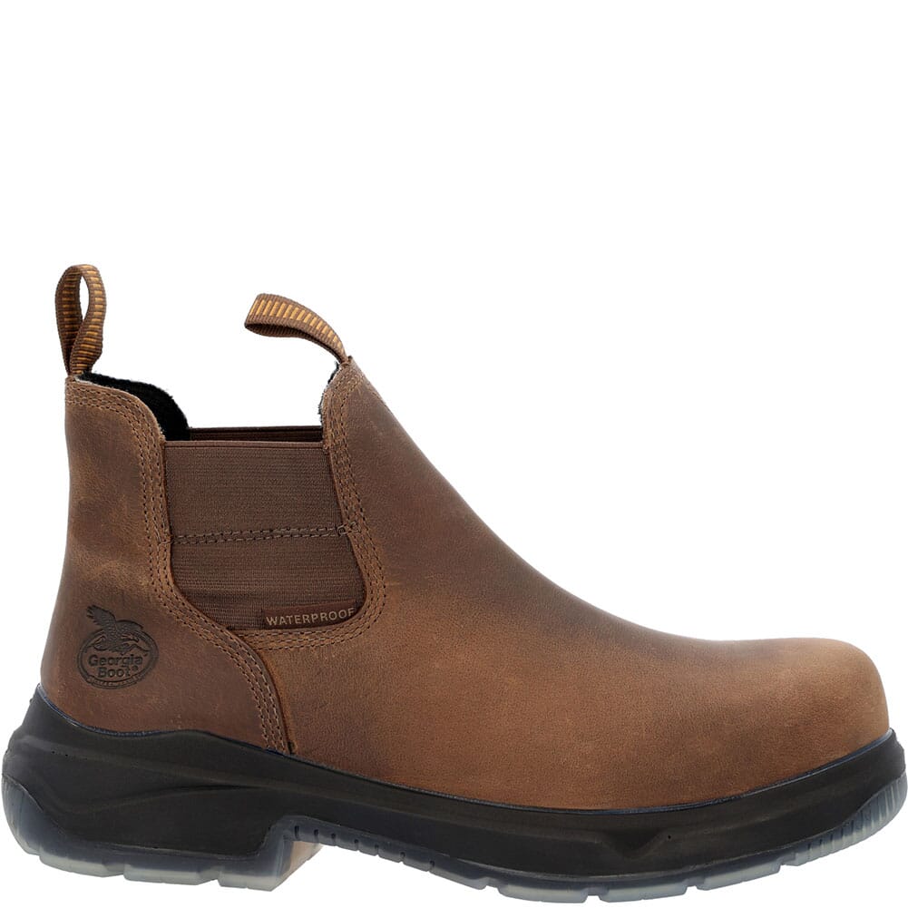 GB00553 Georgia Men's Flxpoint Ultra WP Chelsea Safety Boots - Brown/Black