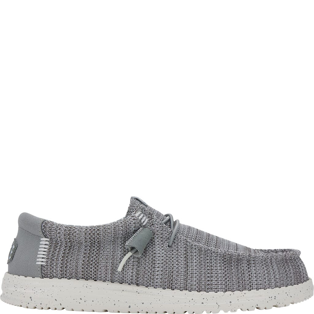Hey Dude Men's Wally Stretch Sox Casual Shoes - Grey | elliottsboots