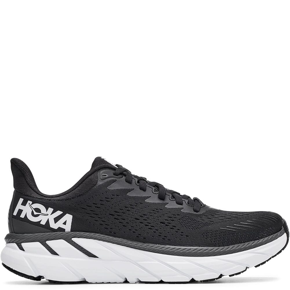 1110509-BWHT Hoka One One Women's Clifton 7 Running Shoes - Black/White