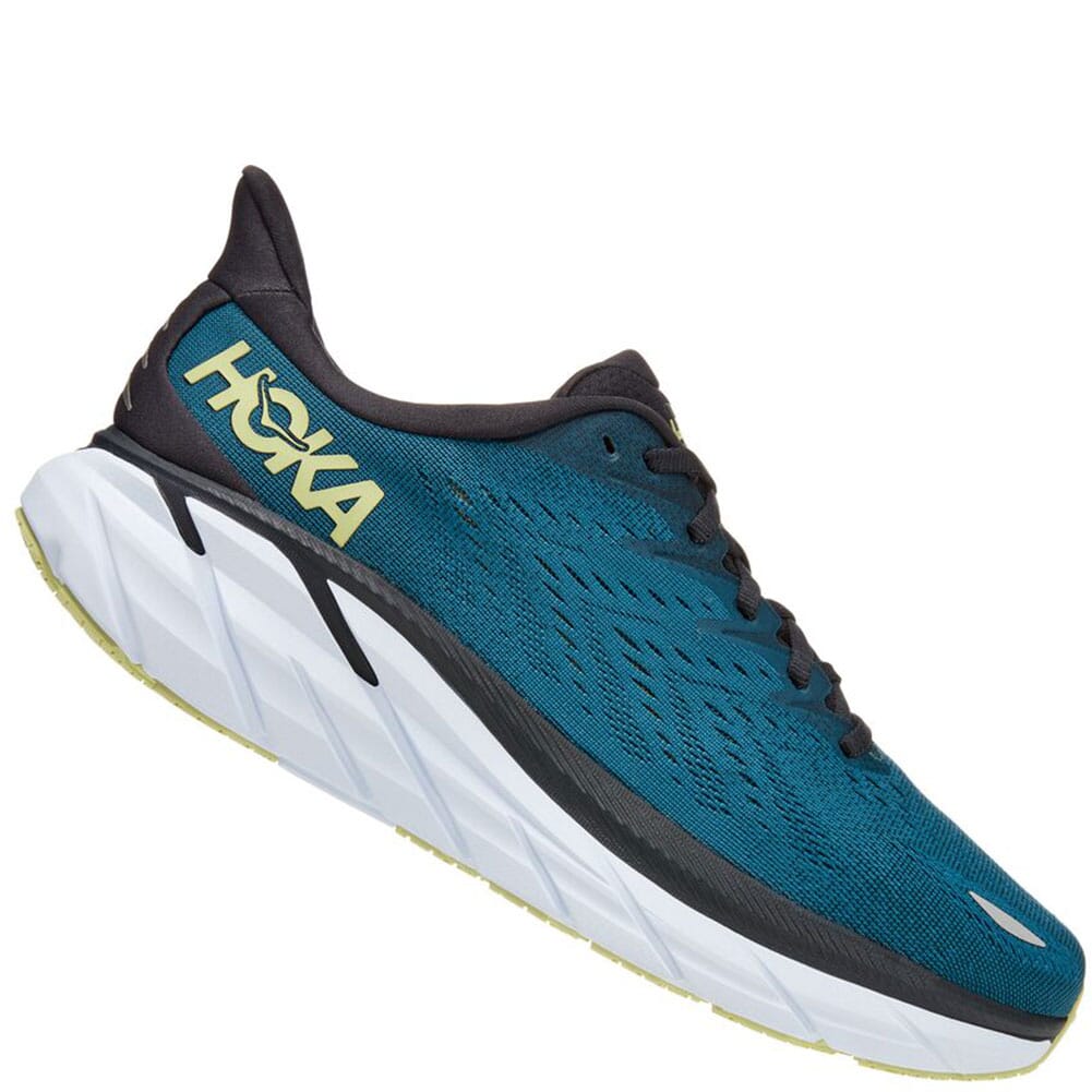 Hoka One One Men's Clifton 8 Wide Athletic Shoes - Blue Coral ...