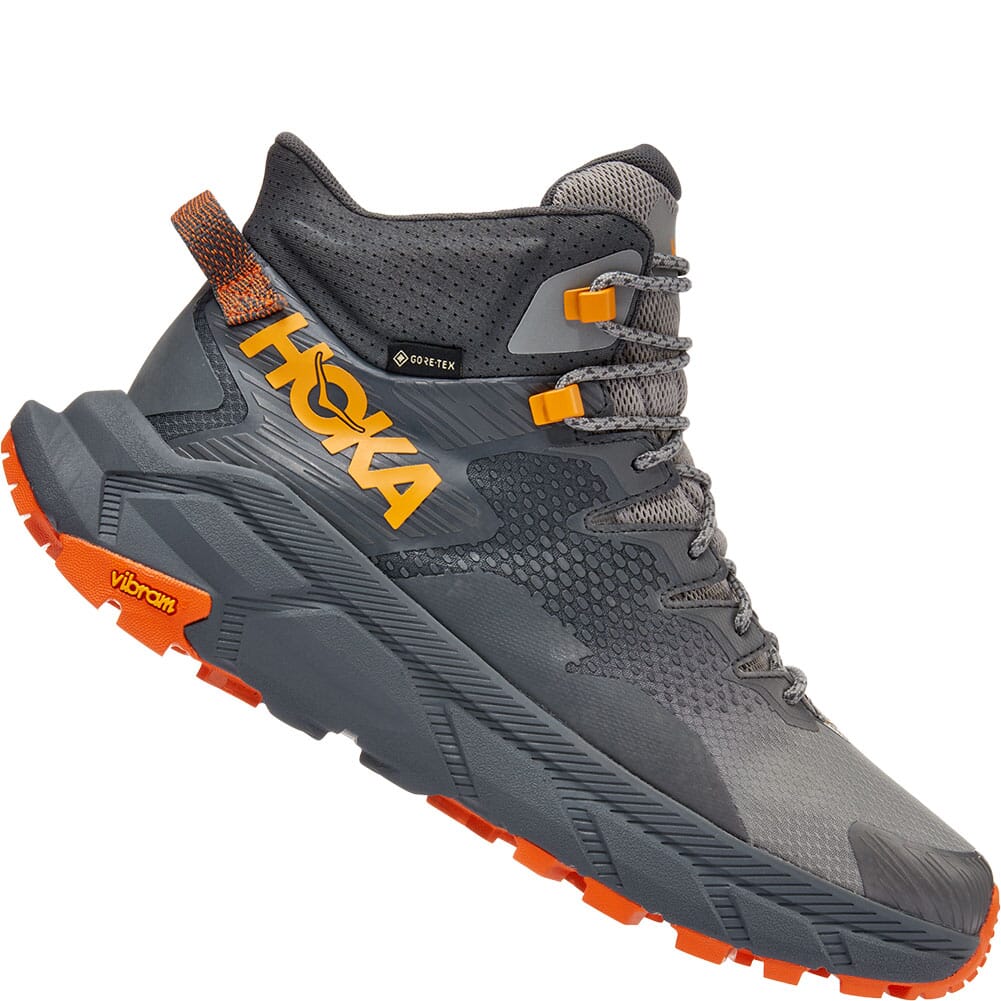 1123165-CPOR Hoka Men's Trail Code GTX Hiking Shoes - Castlerock/Persimmon Orang