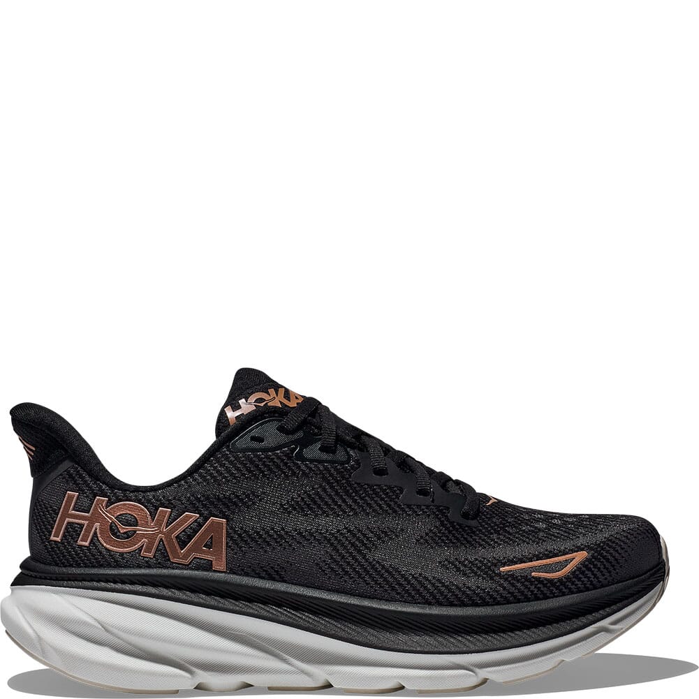 1127896-BRGL Hoka Women's Clifton 9 Running Shoes - Black/Rose Gold