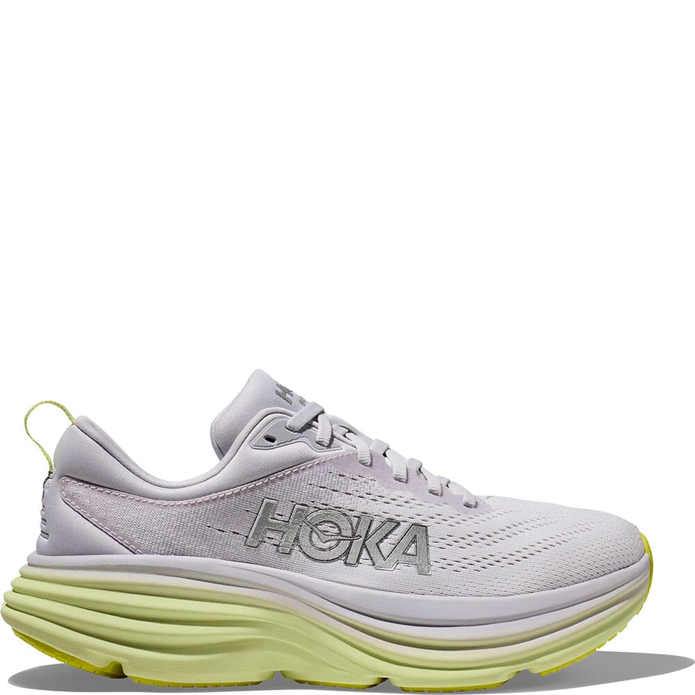 1127952-NCLG Hoka One One Women's Bondi 8 Athletic Shoes - White/Nimbus Cloud