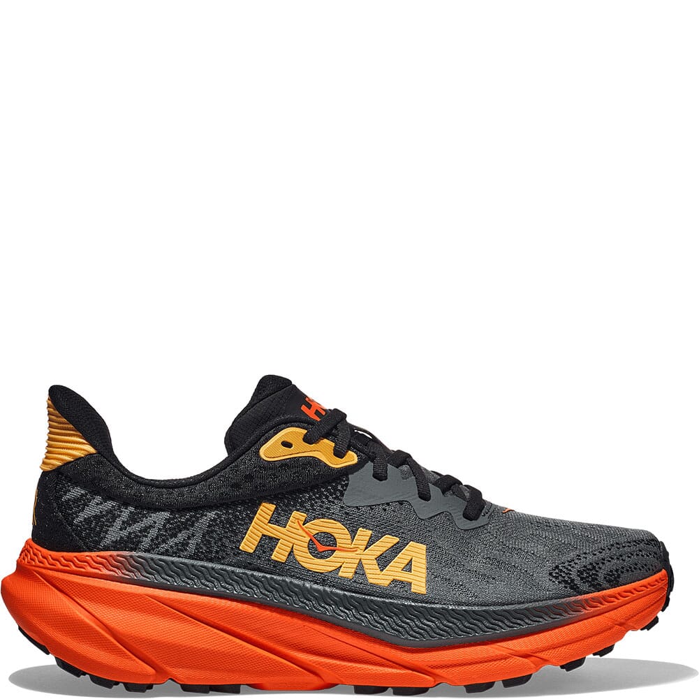 1134497-CFLM Hoka Men's Challenger 7 Bellwether Running Shoes - Castlerock/Flame