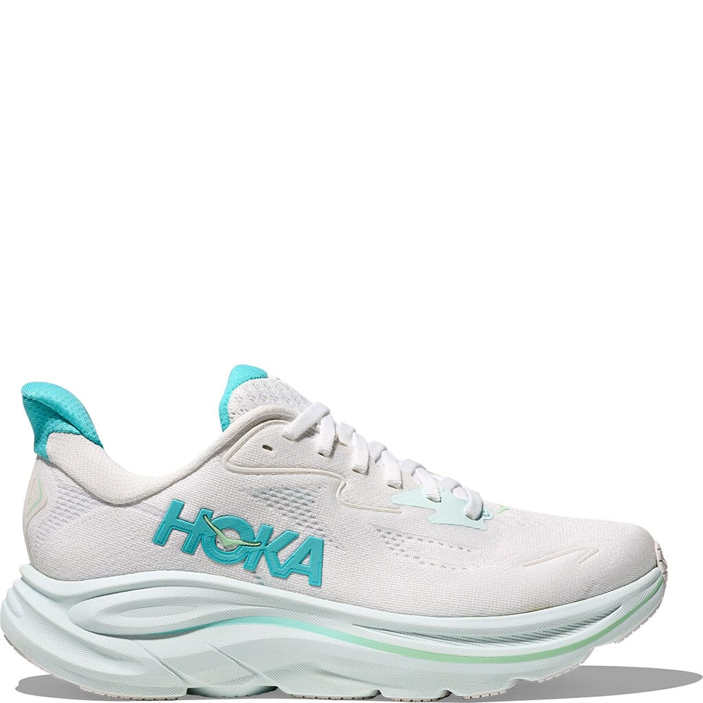 Hoka Women's Clifton 10 Wide Athletic Shoes - White/Cielo
