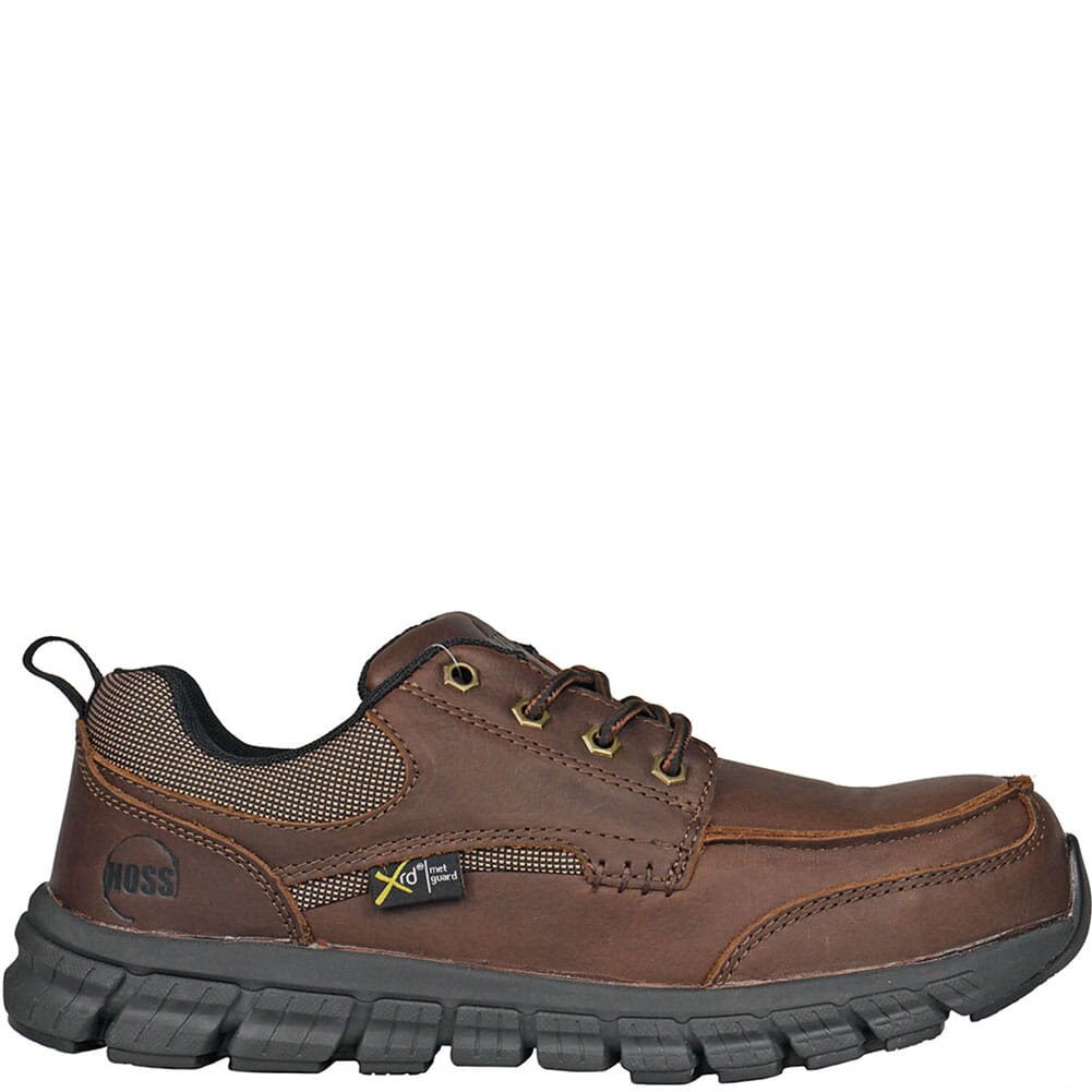 30241 Hoss Men's Stepper Ultra-Light Met Guard Safety Shoes - Brown