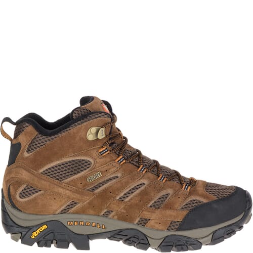 Merrell Boots Men Brown Sz 10.5 Moab 2 Mid Waterproof Brown Hiking Vibram J06051 Merrell Moab 2 Mid Hiking Boots J06051 Brown Tan Leather  main image 3