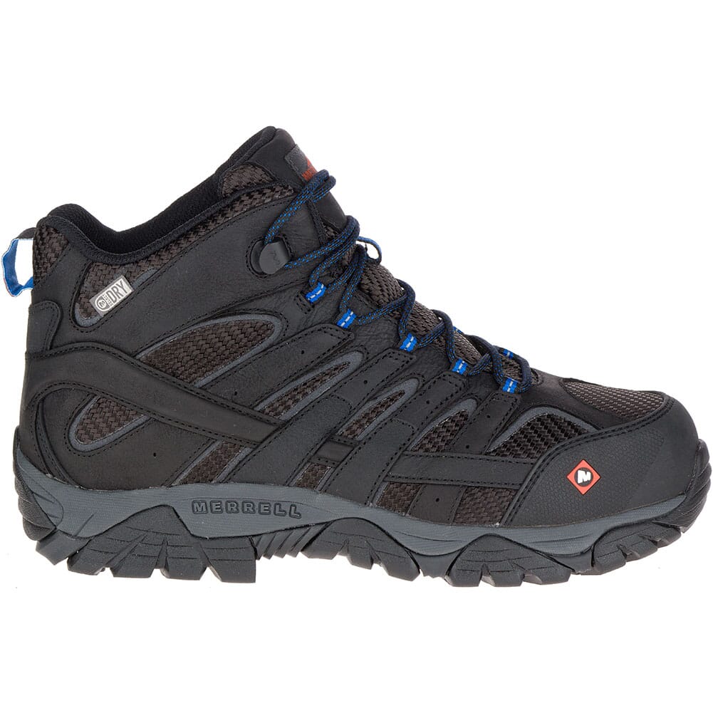 Merrell Men's Moab 2 Vent Mid WP Wide Safety Boots - Black